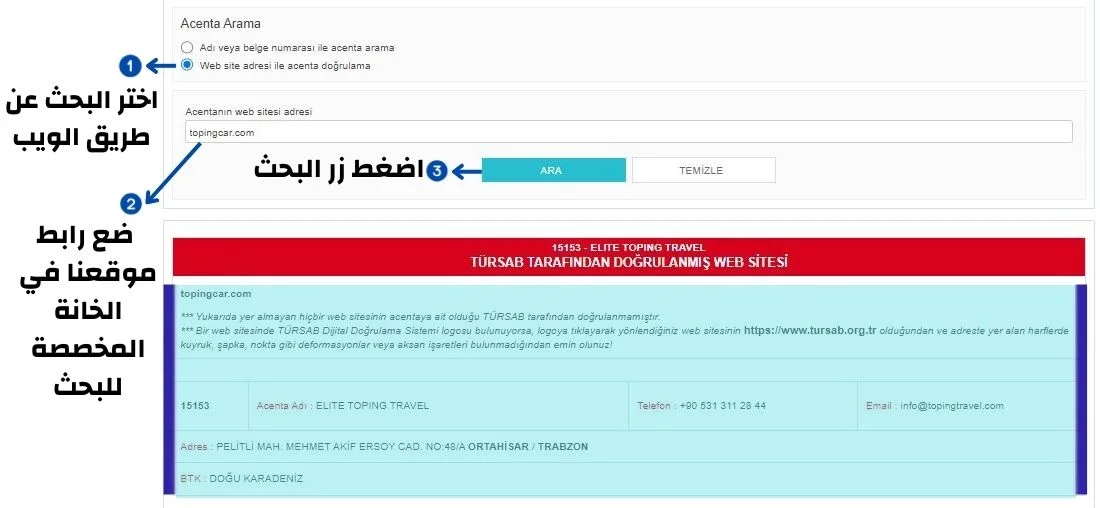 رخصة تورساب لتوبنك ترافيل من افضل شركات السياحة في طرابزون